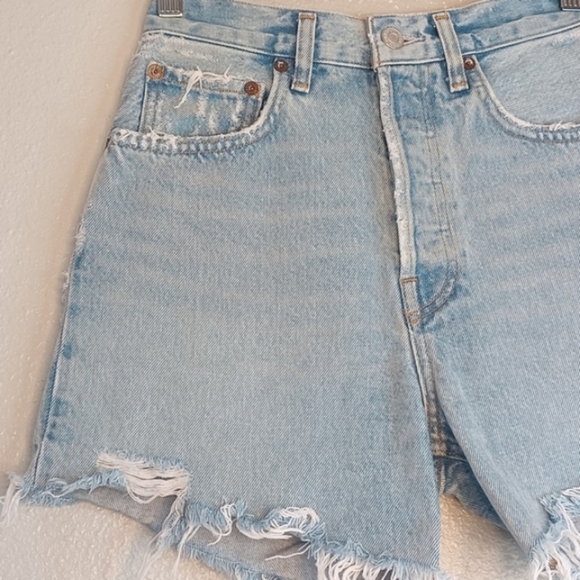 Agolde Riley Sz 24 100% Cotton Denim Shorts - Picture 4 of 13